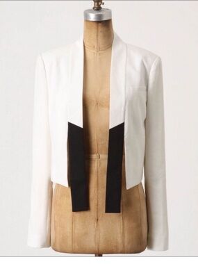 NWT Anthropologie Y2K Leifsdottir Leighton Tuxedo Jacket Size 4 Bow Tie Closure